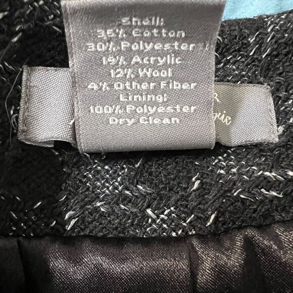 Ann Taylor Italian Tweed Fringe Snap Button Cropped Blazer Women’s 4 Checkered - Picture 6 of 8